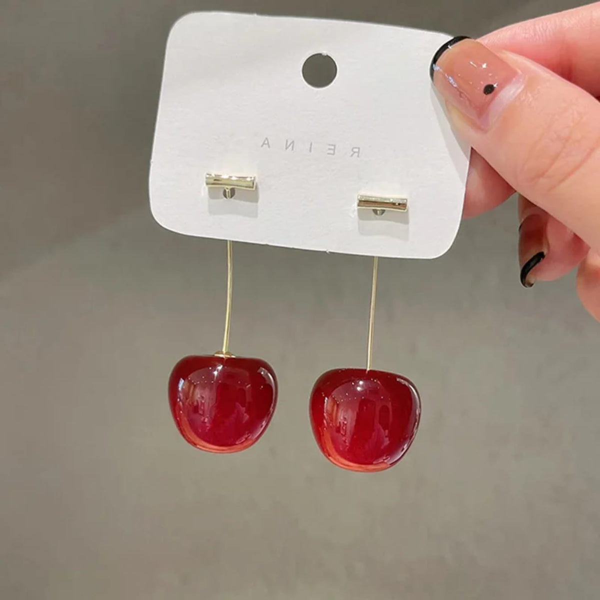 ❤️ Cherry Heart Drop Earrings