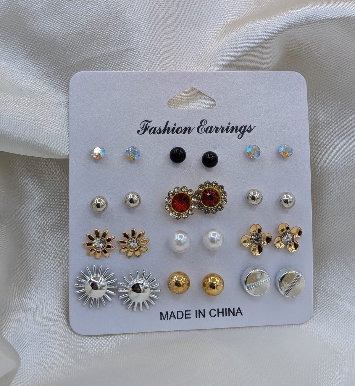 Fashion Earrings – 12 Pairs Set