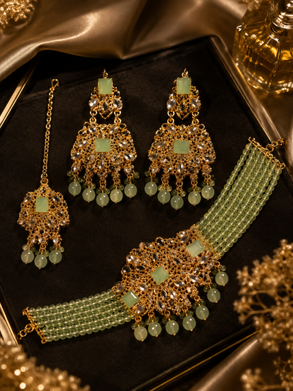 Elegant Green Bridal Jewelry Set 💚✨
