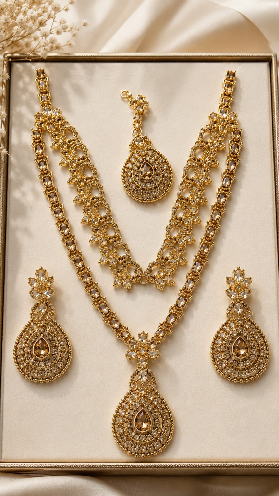 Elegant Gold Bridal Embroidered Dress