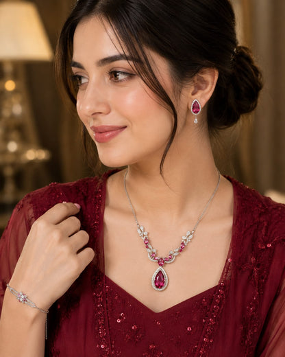 Ruby Red 4-Piece Luxury Jewelry Set