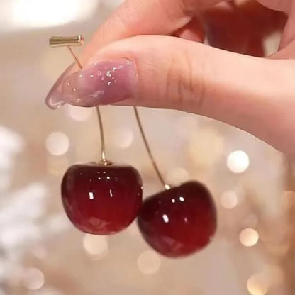 ❤️ Cherry Heart Drop Earrings