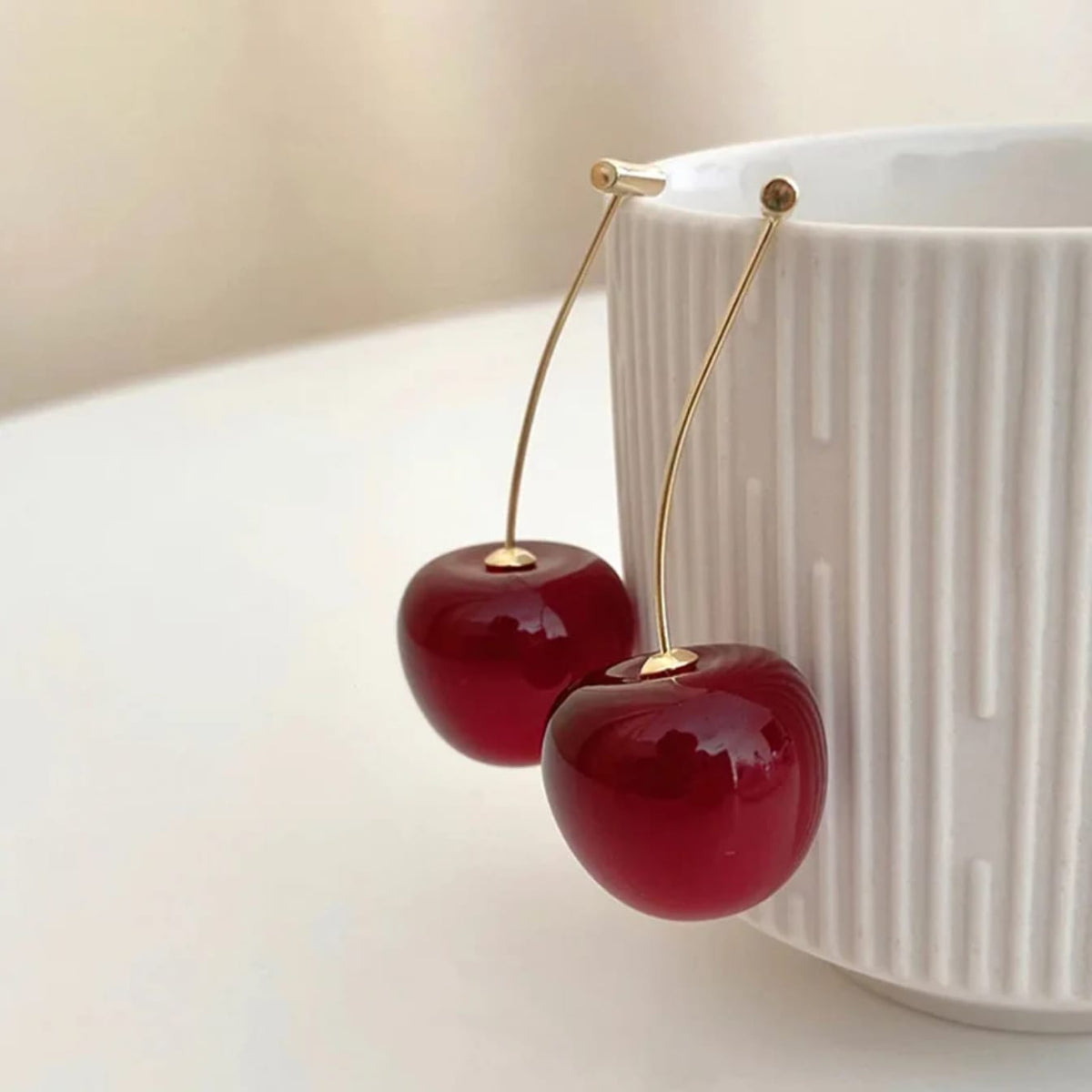 ❤️ Cherry Heart Drop Earrings