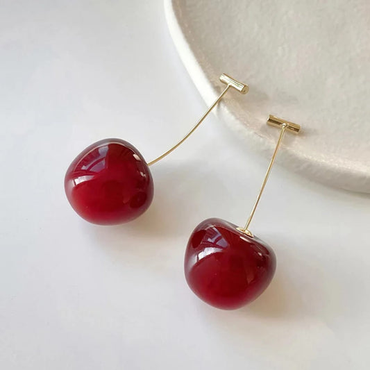 ❤️ Cherry Heart Drop Earrings
