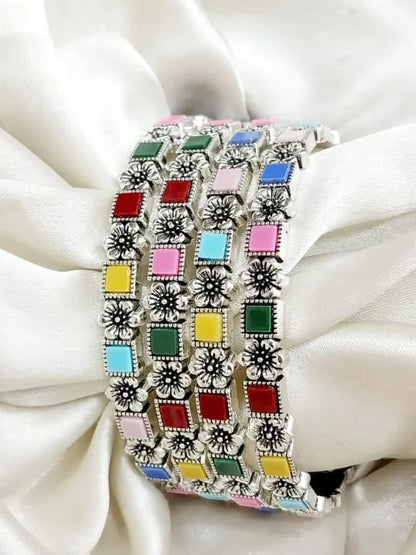 🌈 Colorful Antique-Style Bangles Set