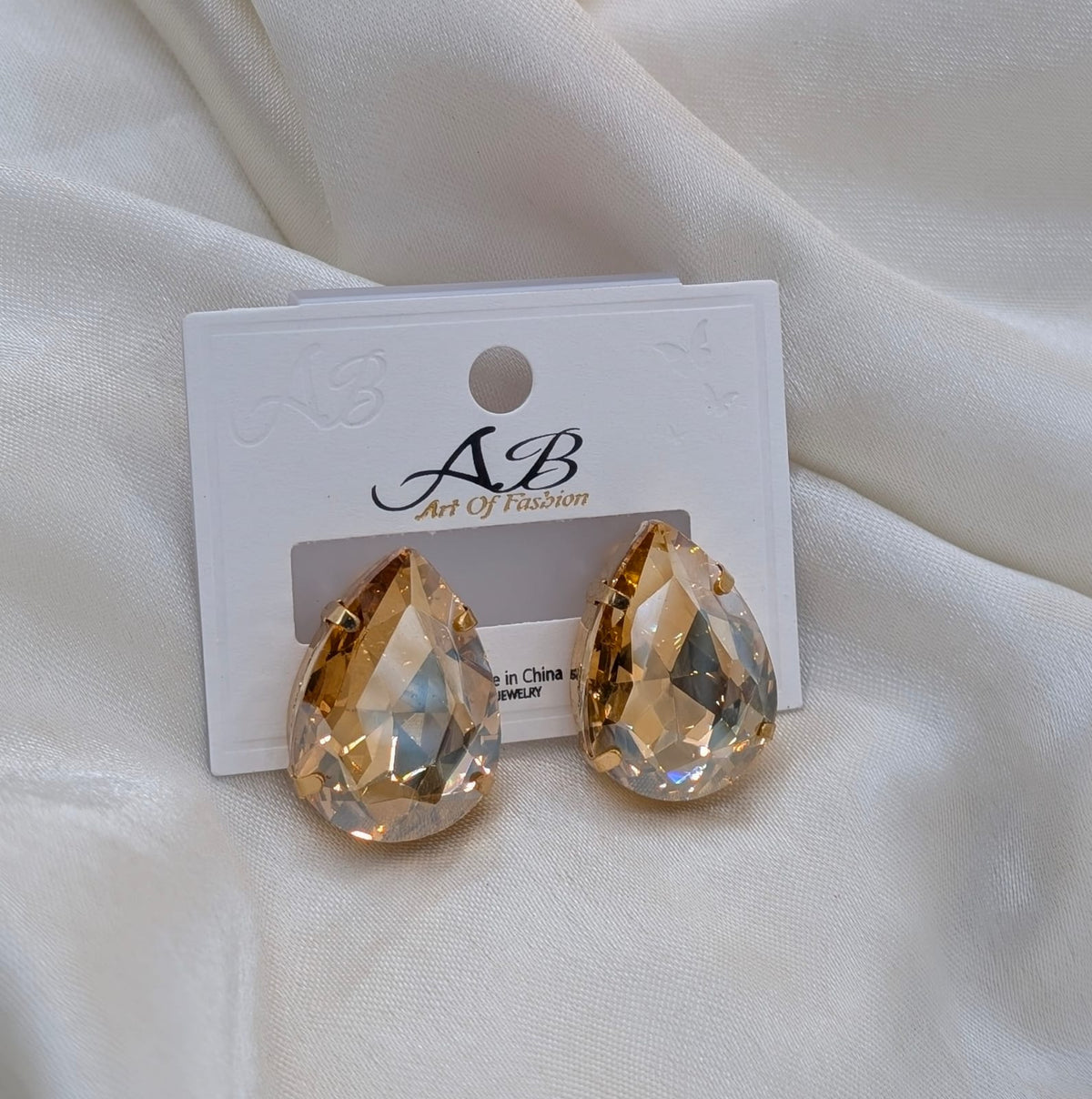 Drop stone stud Earrings