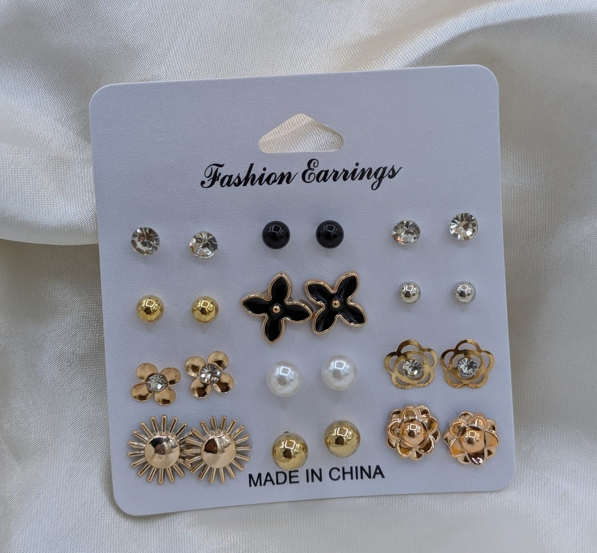 Fashion Earrings – 12 Pairs Set