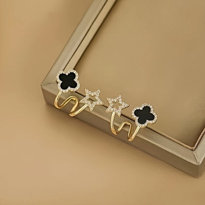 Clover Star Double-Layer Earrings