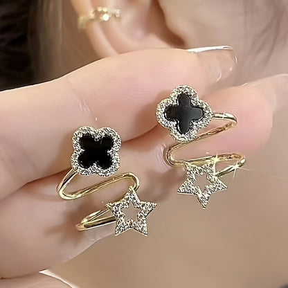 Clover Star Double-Layer Earrings