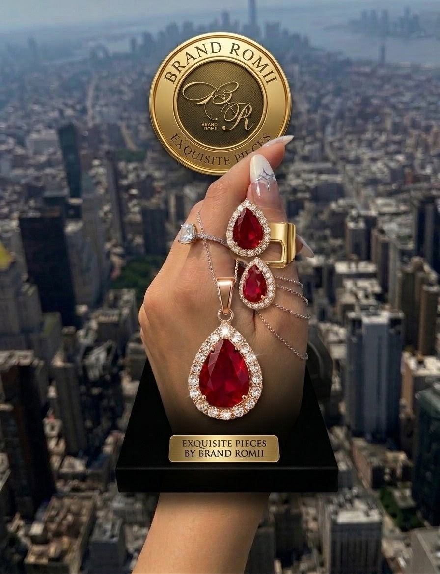 Ladies Gold Plated Red Set  A pair of Beautiful Earrings  1 Necklace