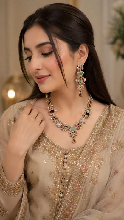 Luxury Floral Gemstone Jewelry Set